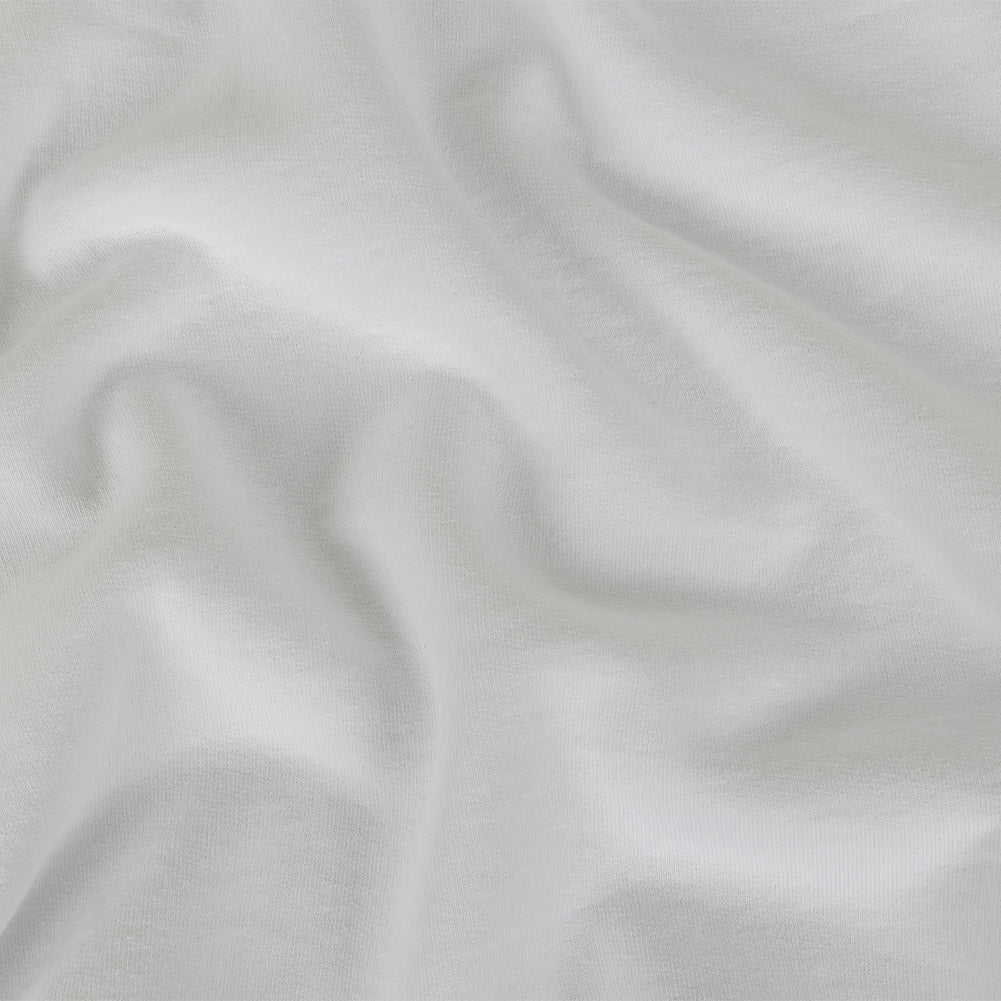 Cotton Fleece Backed Jersey - White - Leida Collection