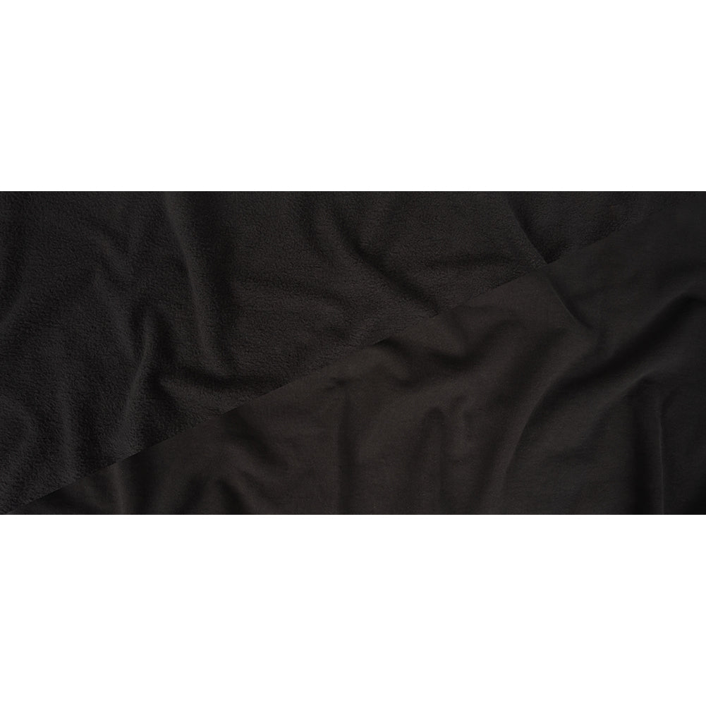 Cotton Fleece Backed Jersey - Black - Leida Collection