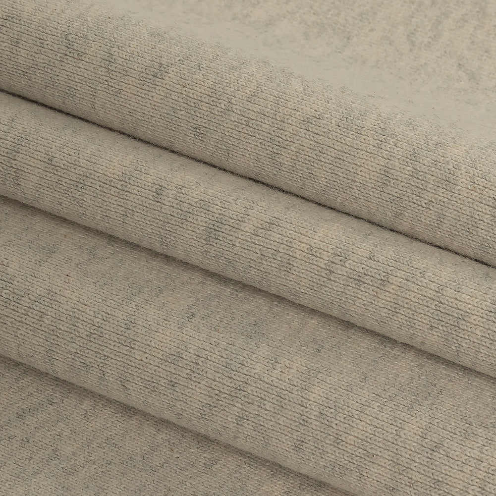 Cotton Tubular 1x1 Rib Knit - Heathered Moonbeam and Quarry - Delia Collection