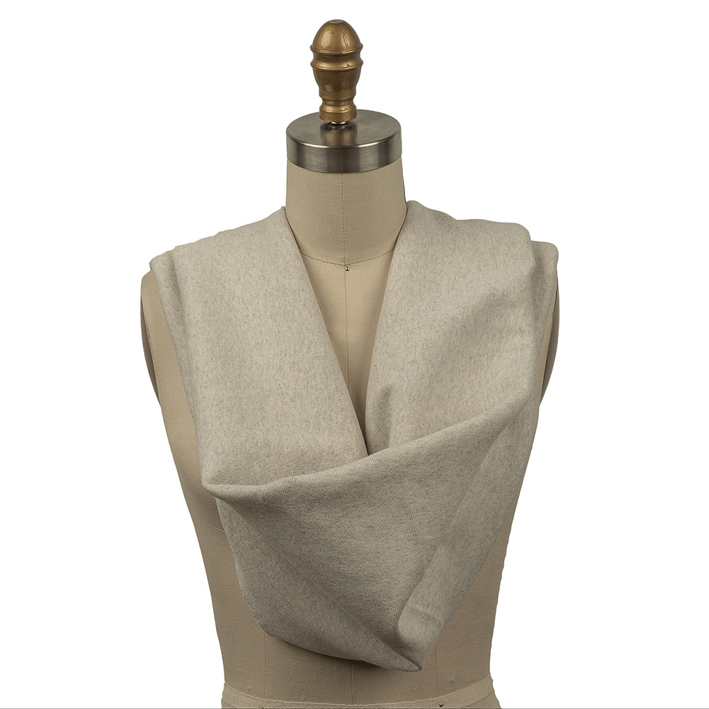Cotton Tubular 1x1 Rib Knit - Heathered Moonbeam and Quarry - Delia Collection