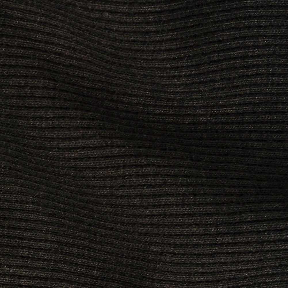 Cotton Tubular 2x2 Rib Knit - Black - Adile Collection