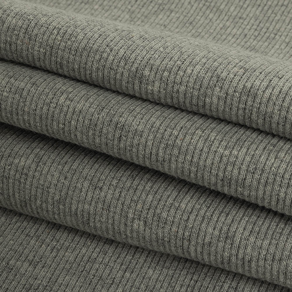 Cotton Tubular 2x2 Rib Knit - Heathered Gray - Adile Collection