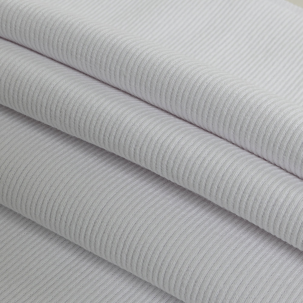 Cotton Tubular 2x2 Rib Knit - White - Adile Collection
