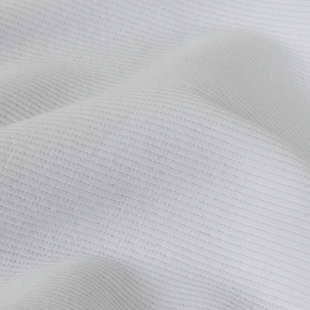 Cotton Tubular 2x2 Rib Knit - White - Adile Collection