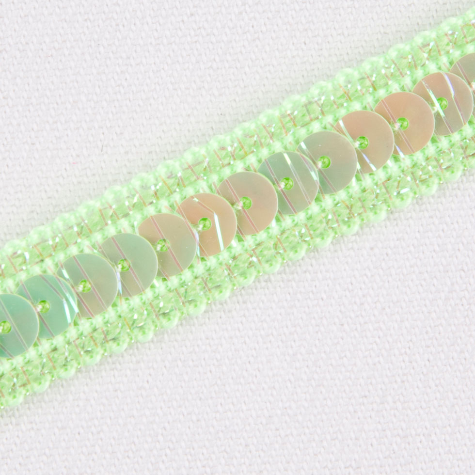 Neon Green Fancy Sequin Trim