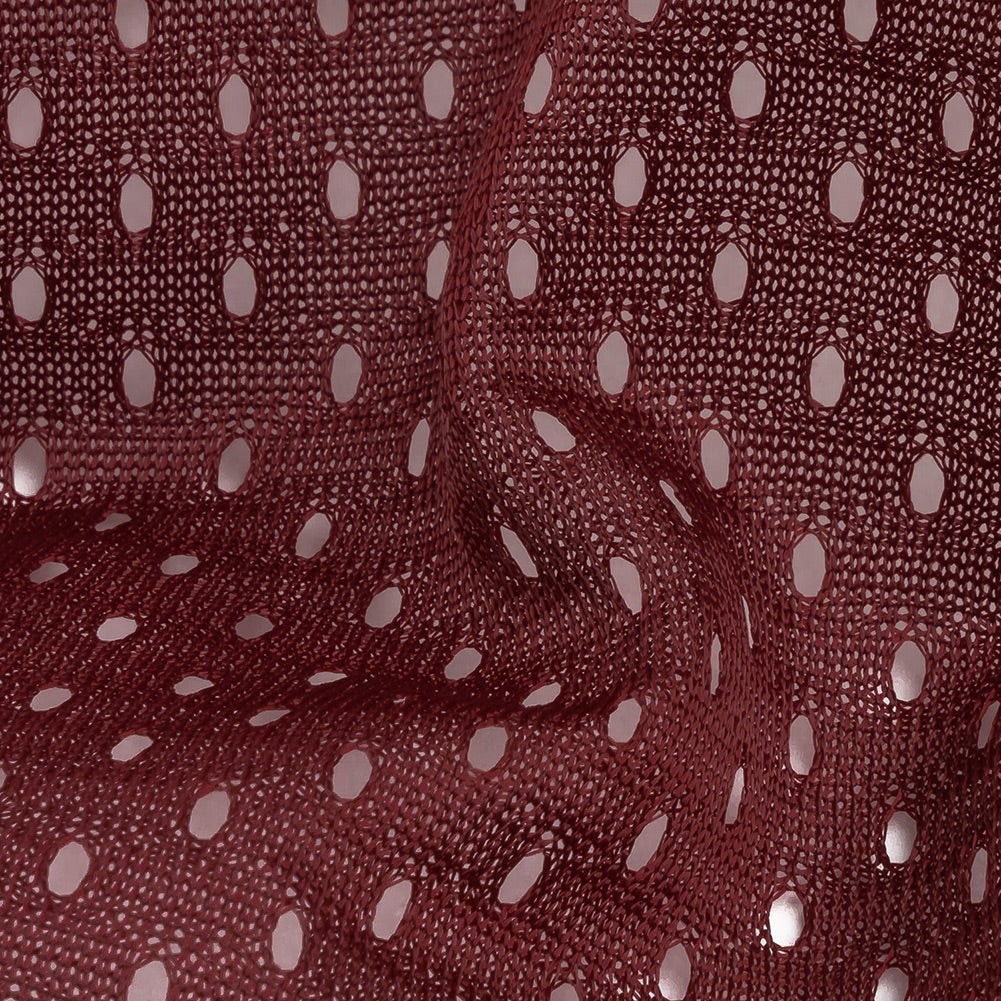 Polyester Athletic Mesh - Cabernet - Heracles Collection