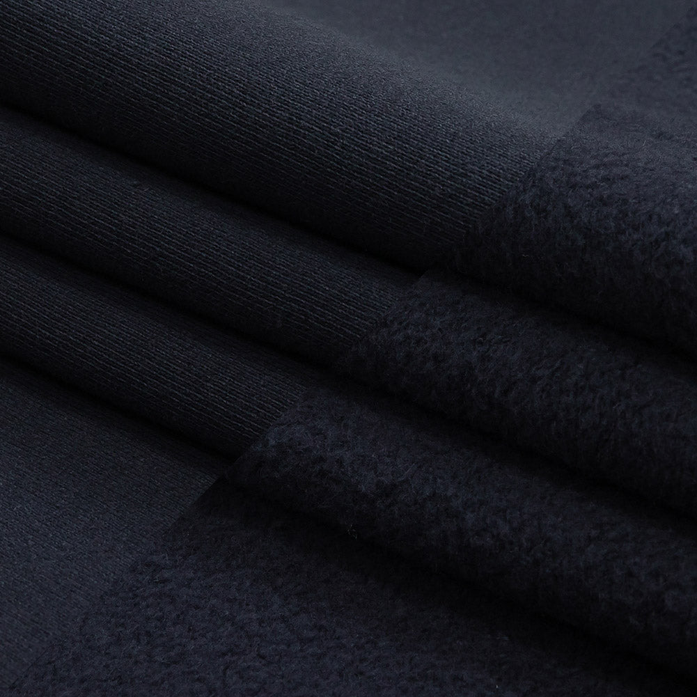 Cotton Fleece Backed Jersey - Navy - Leida Collection