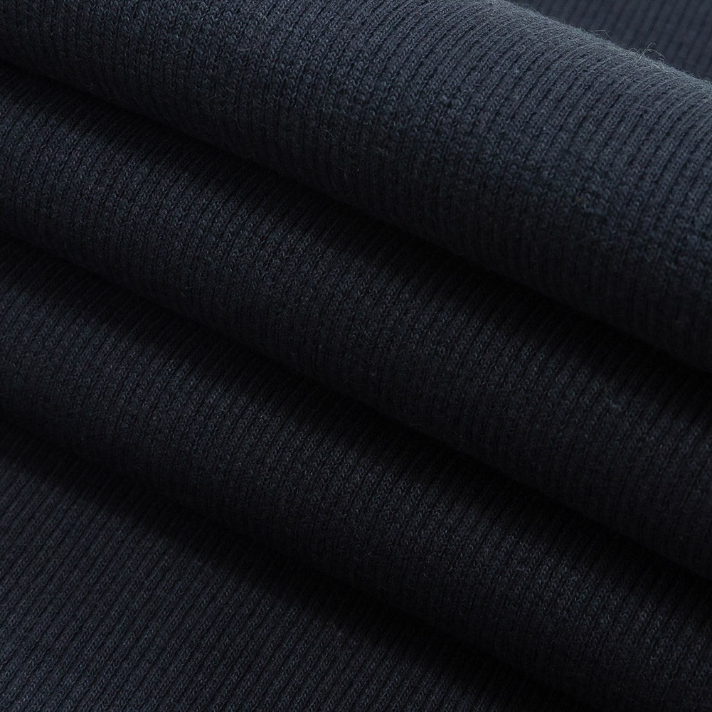 Cotton Tubular 2x2 Rib Knit - Navy - Adile Collection