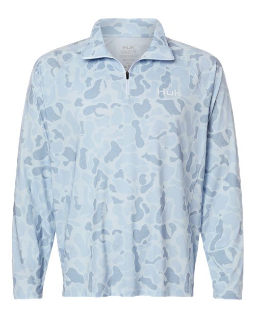 HUK Men's Airweight KC Printed Quarter-Zip Pullover