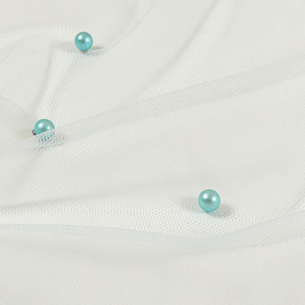 Beaded Tulle - Pale Blue - Sylvie Collection
