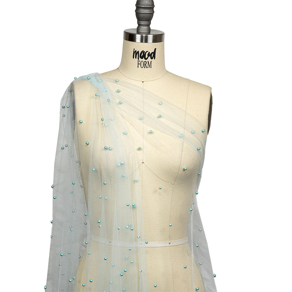 Beaded Tulle - Pale Blue - Sylvie Collection