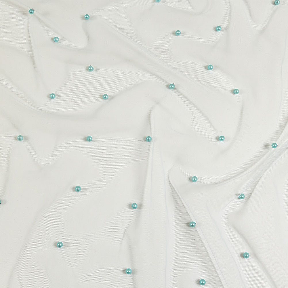 Beaded Tulle - Pale Blue - Sylvie Collection
