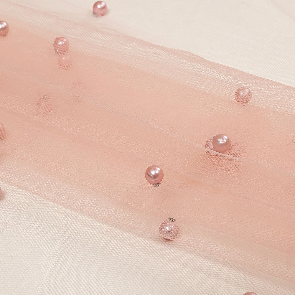 Beaded Tulle - Mellow Rose - Sylvie Collection