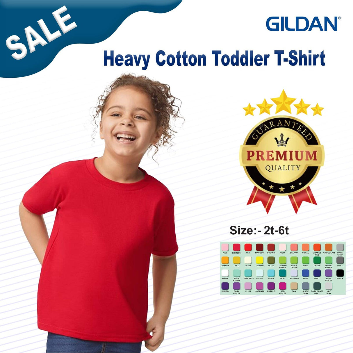 Gildan® Toddler Heavy Cotton Crewneck Short Sleeve T-Shirt - 5100P