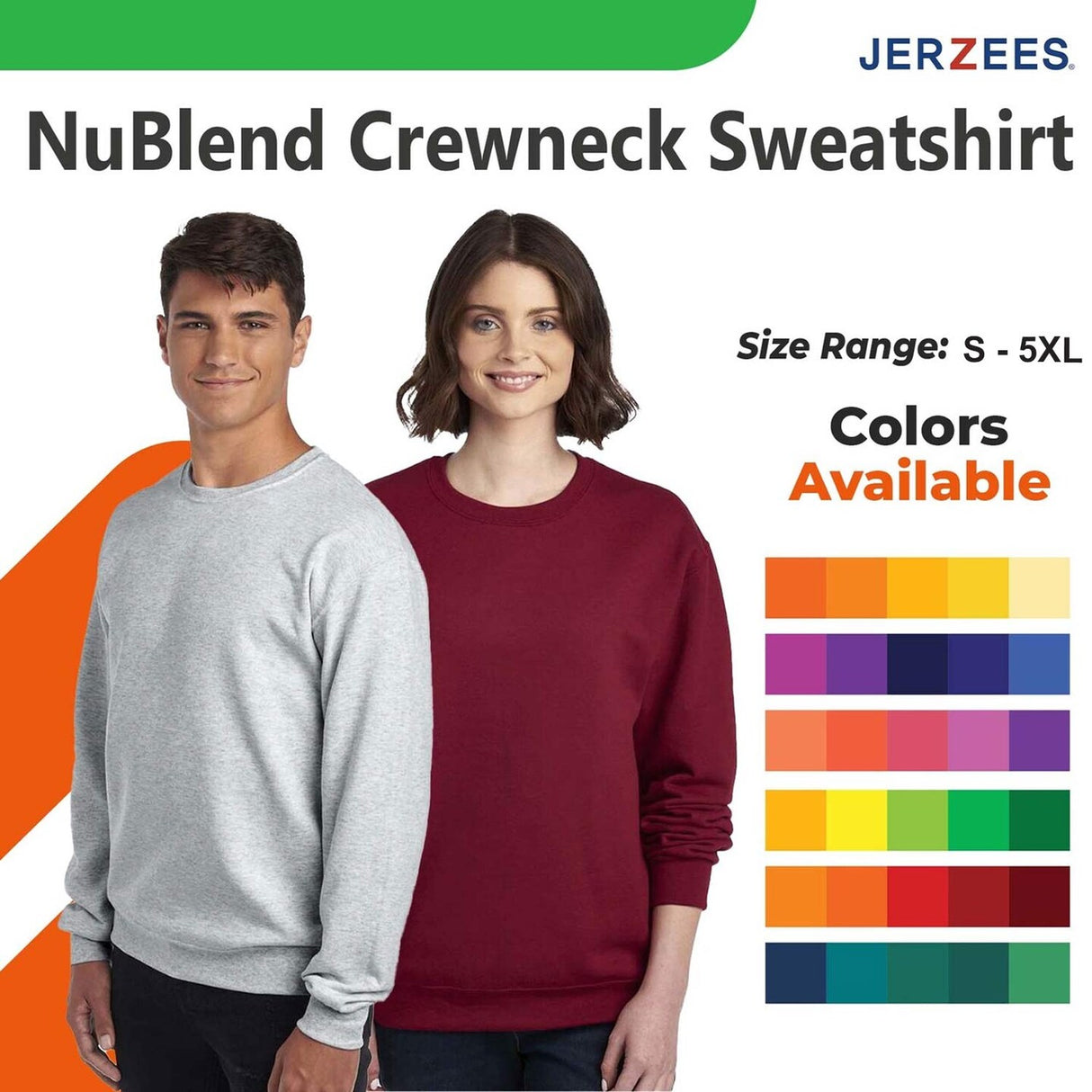 JERZEES® NuBlend Crewneck Long Sleeve Sweatshirt
