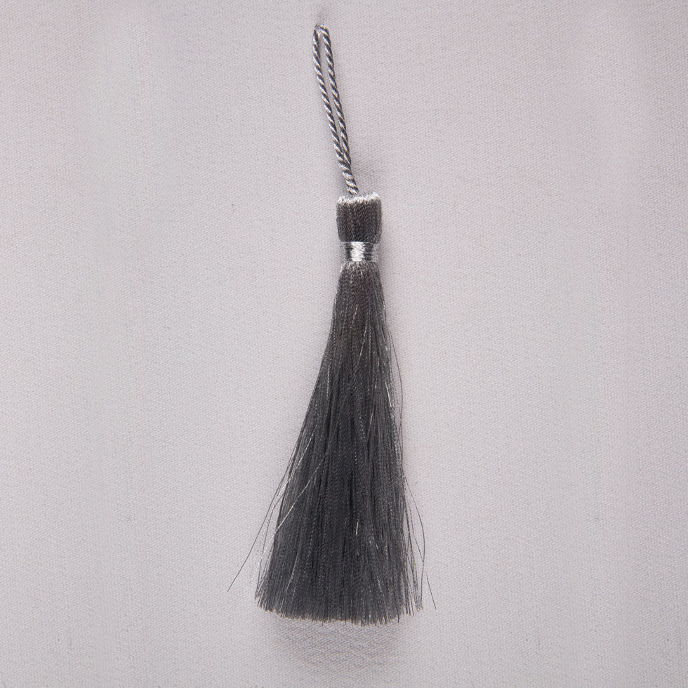 3.5" Metallic Silver Basic Tassel