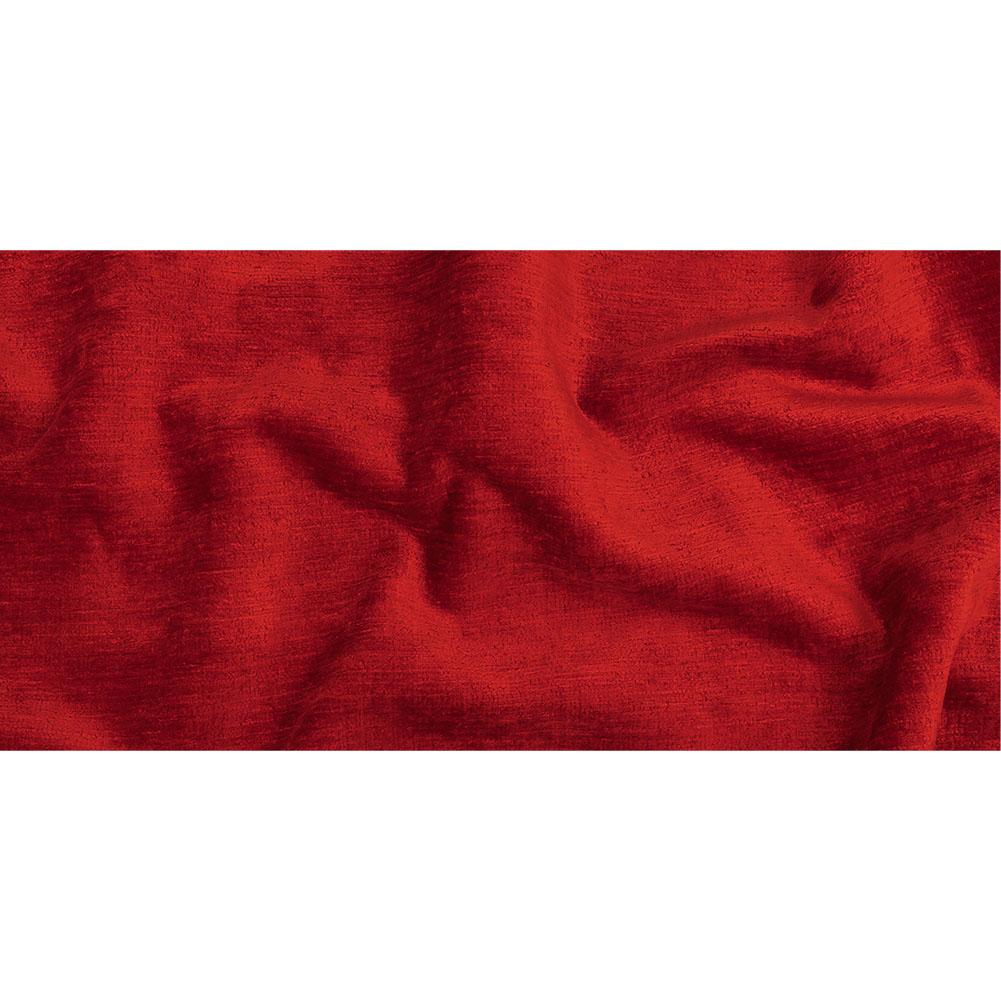 Red Acrylic and Polyester Upholstery Chenille