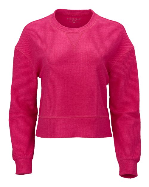 Women's Ribbed Knit Cropped Boxy Crew