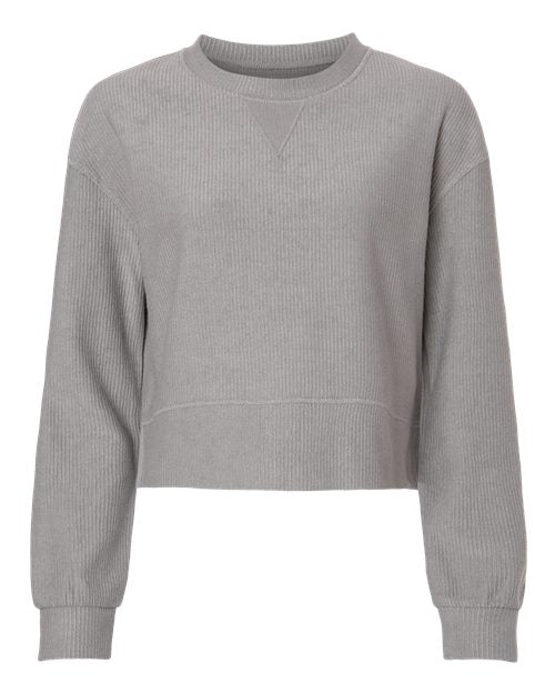 Women's Ribbed Knit Cropped Boxy Crew