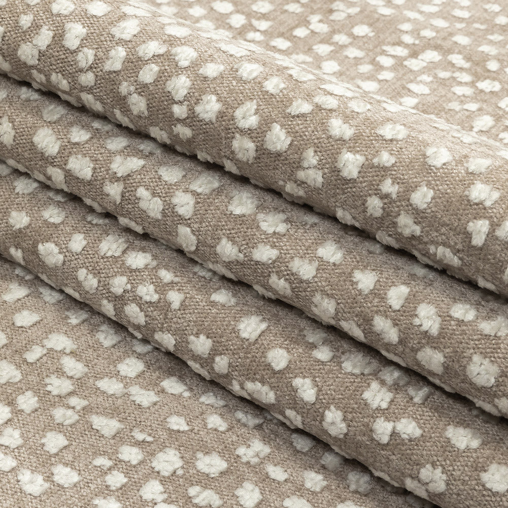 Beige Raised Spots Acrylic Chenille Woven