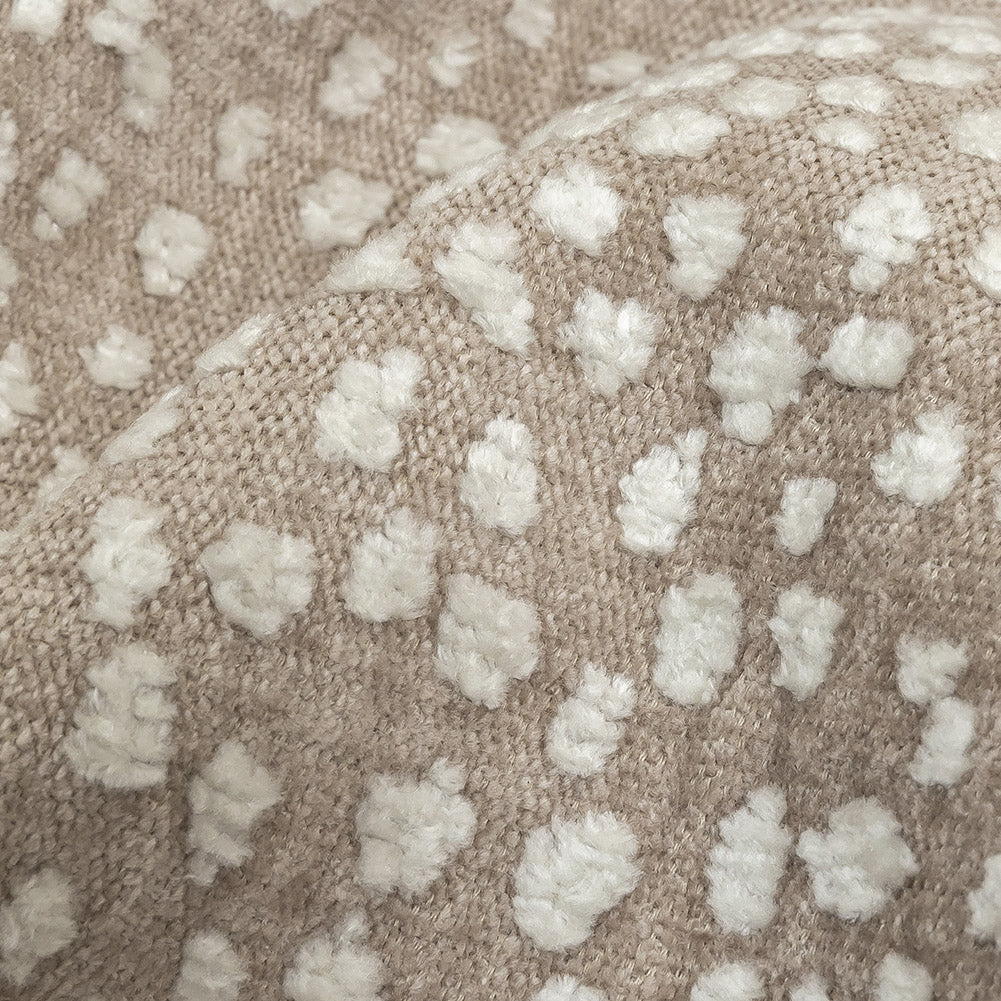 Beige Raised Spots Acrylic Chenille Woven