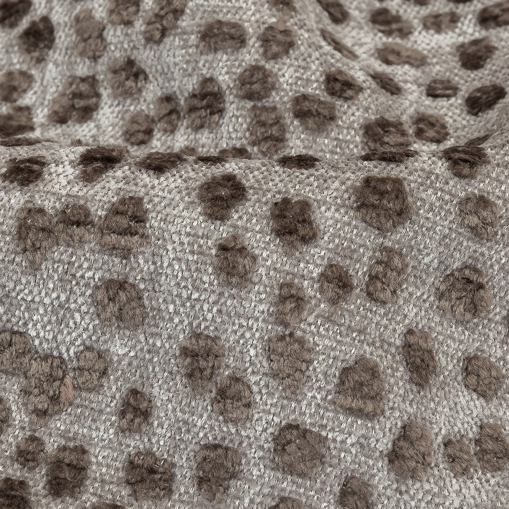 Taupe Raised Spots Acrylic Chenille Woven