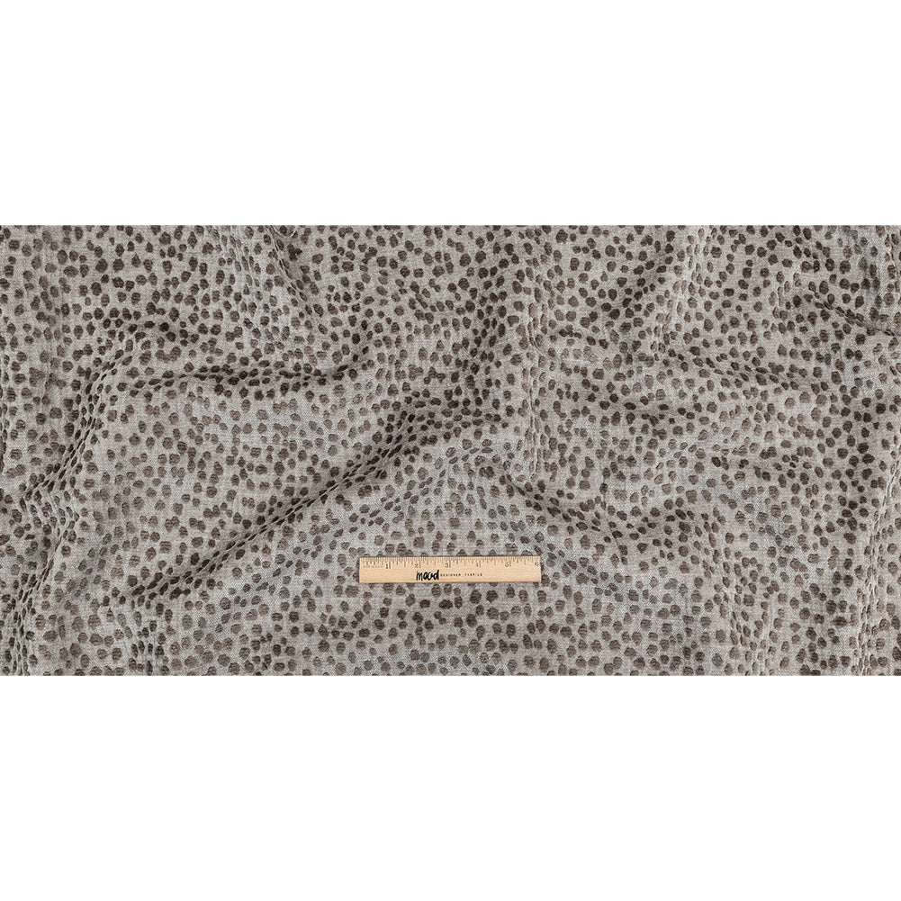 Taupe Raised Spots Acrylic Chenille Woven