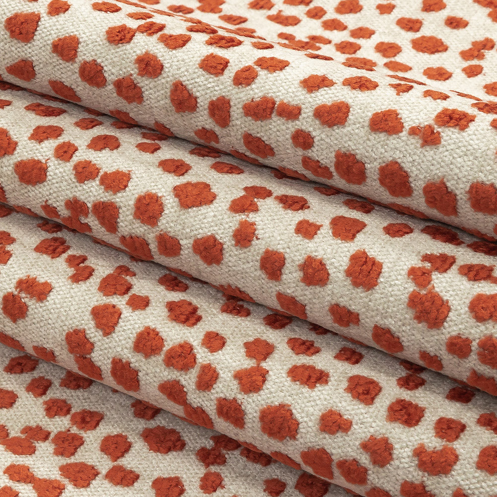Cinnabar Raised Spots Acrylic Chenille Woven
