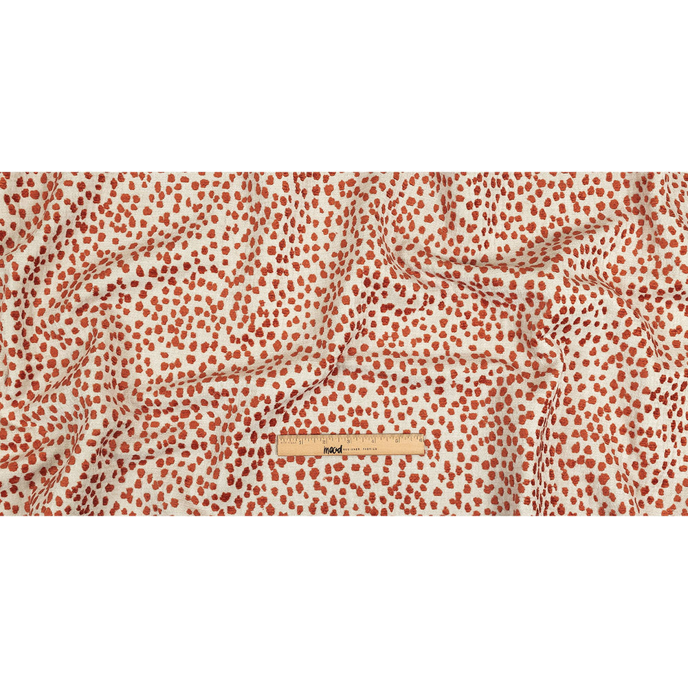 Cinnabar Raised Spots Acrylic Chenille Woven