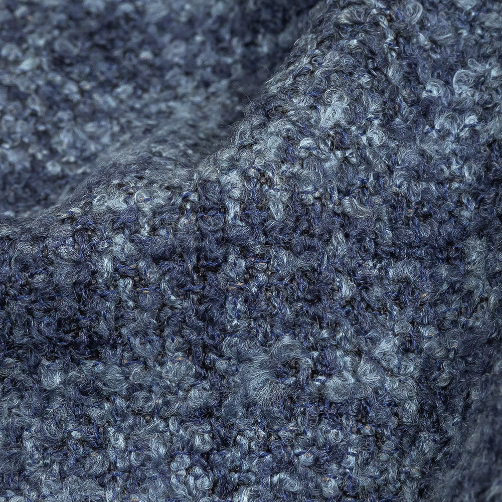 Indigo Tweedy Acrylic and Cotton Boucle