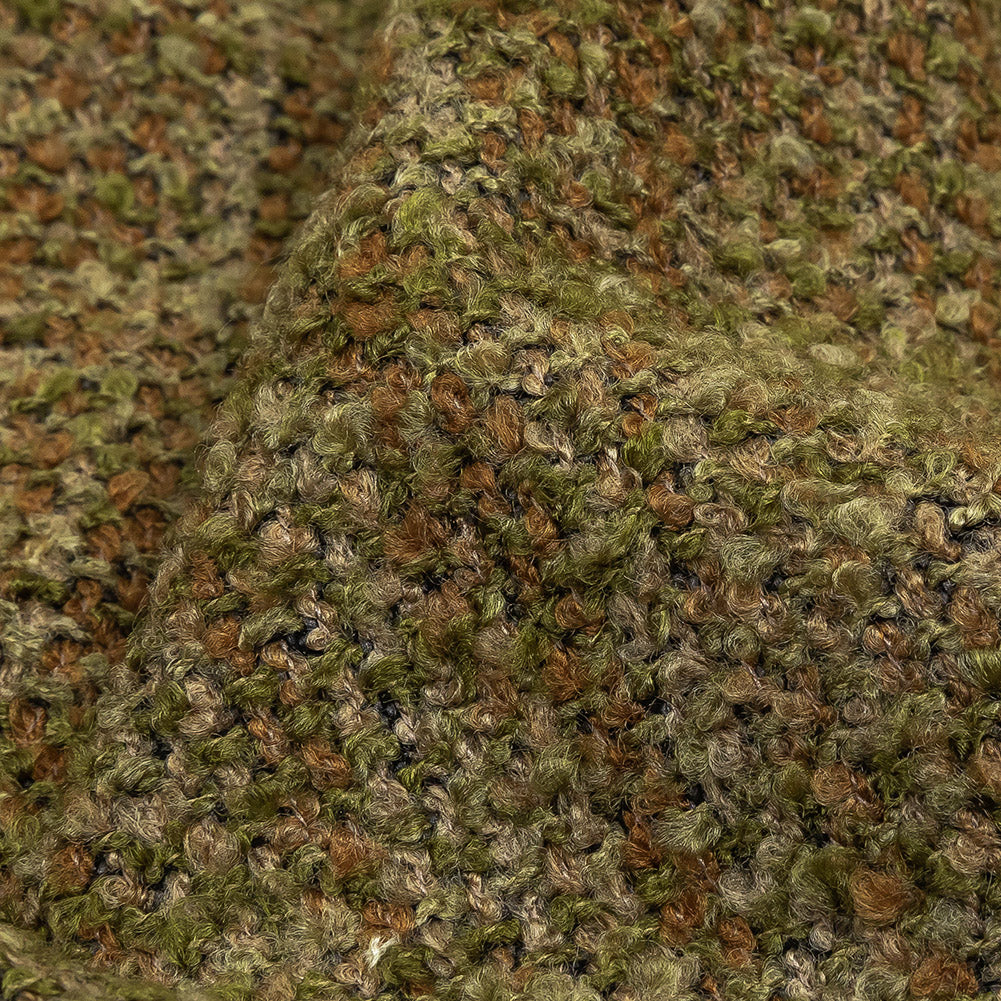 Moss Tweedy Acrylic and Cotton Boucle