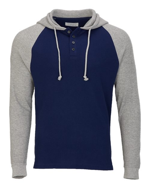 Boxercraft Unisex Waffle Knit Pullover Hooded Long Sleeve T-Shirt