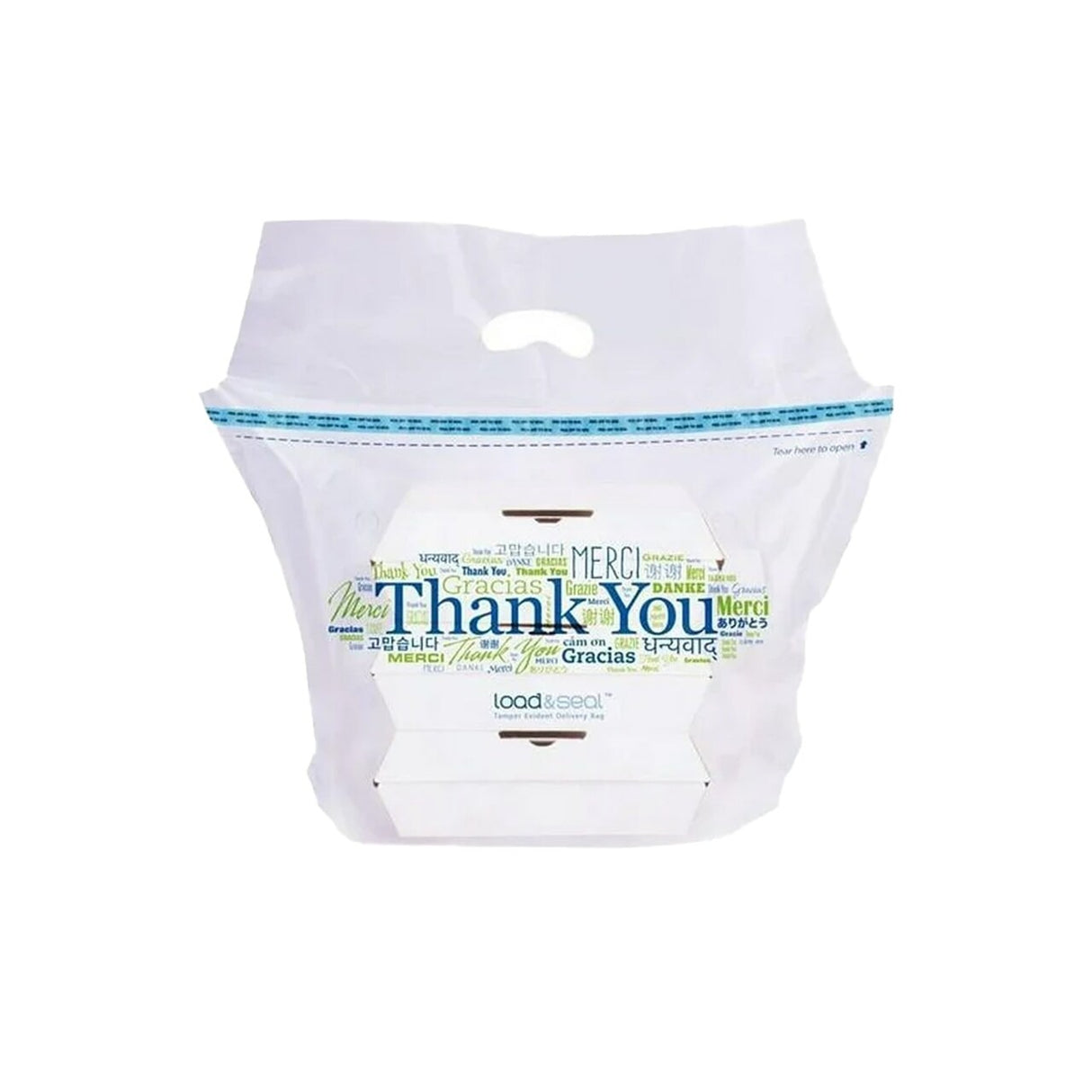 Hilex Poly Thank You Load and Seal Polyethylene Natural 1.5 Mil Tamper Evident Delivery Bag, 21 x 17 x 9 inch -- 500 per case