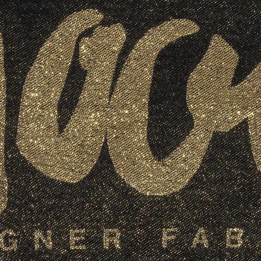 Mood Designer Fabrics Metallic Black and Gold Oversized Square Patch - 18.875"