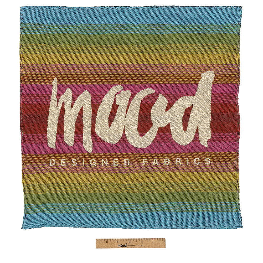 Mood Designer Fabrics Metallic Gold and Rainbow Oversized Square Patch - 18.875"