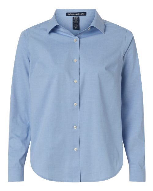 Devon & Jones Women's CrownLux Performance Spencer Poplin Dress Shirt