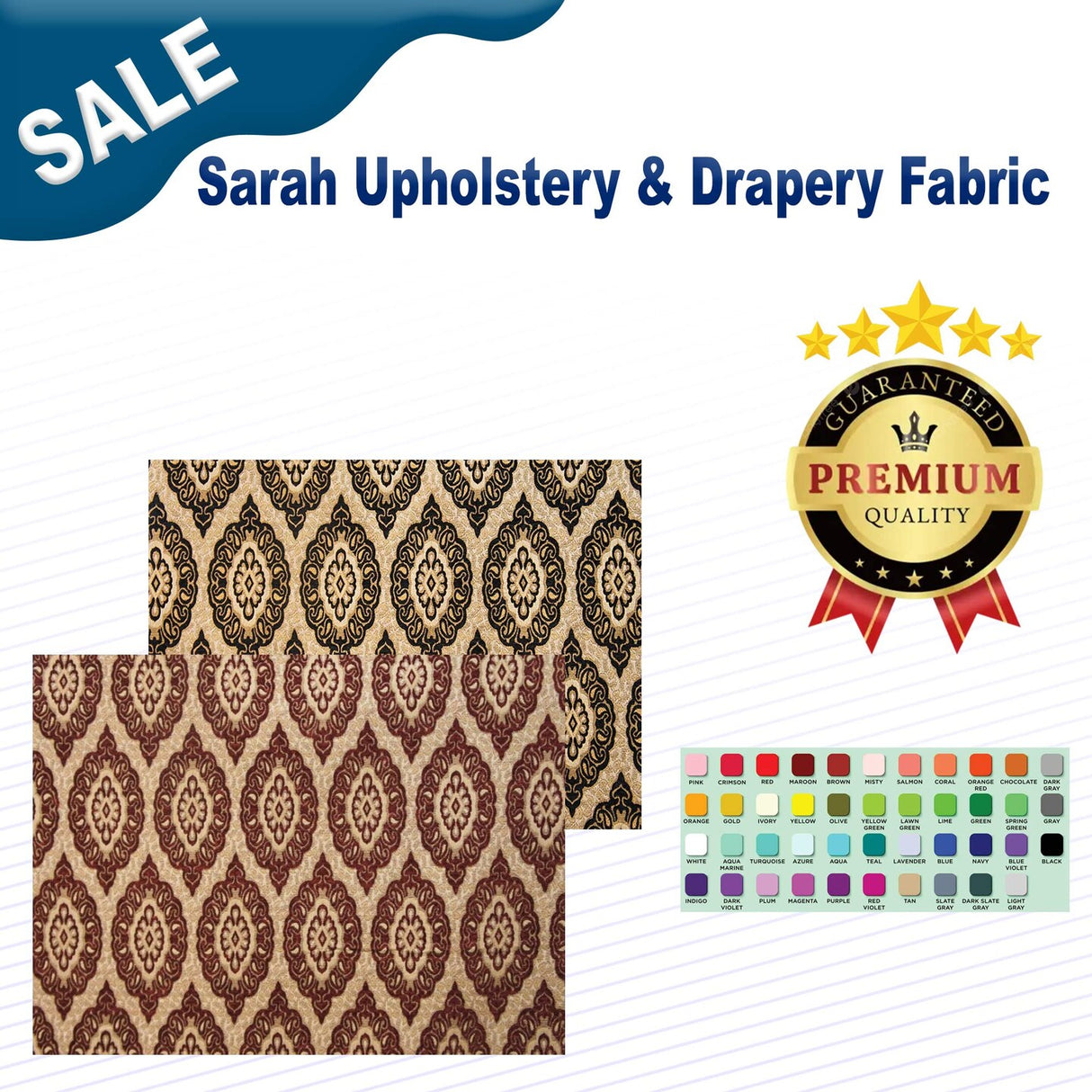 1 Yard Sarah Upholstery & Drapery Fabric