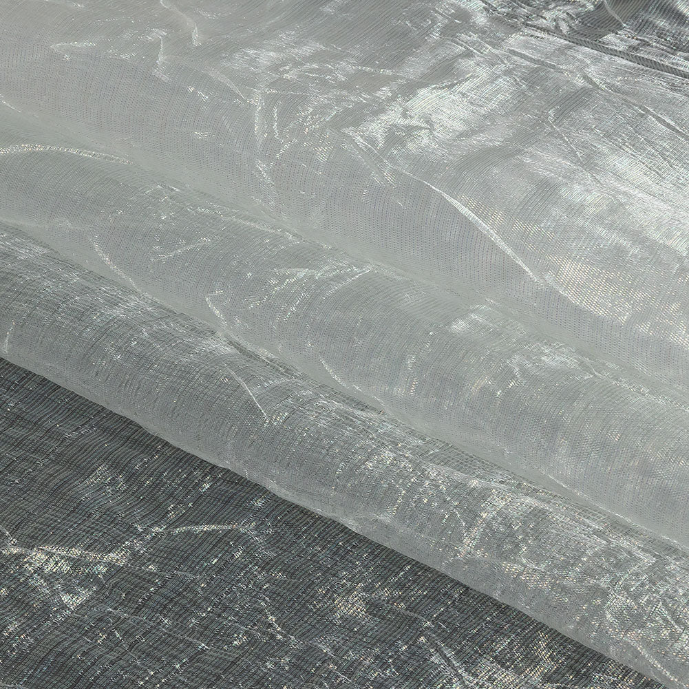 Iridescent Rainbow and Blue or Not Crinkled Polyester Organdy