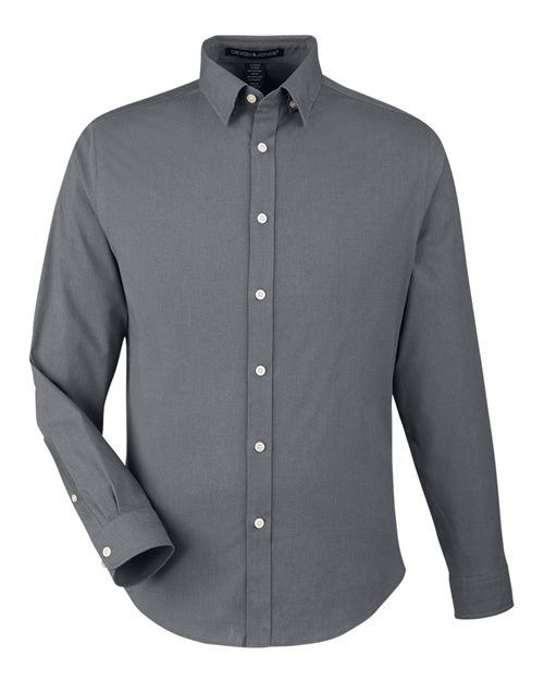 Devon & Jones® Men’s Stretch Poplin Dress Shirt Moisture-Wicking Wrinkle-Resistant Professional Wear