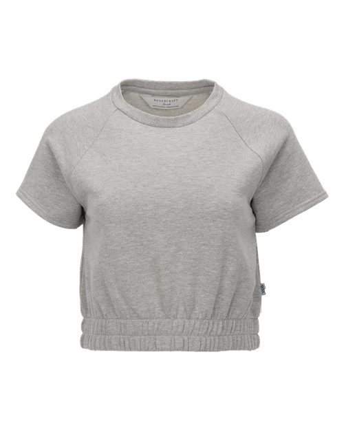 Women's French Terry Short Sleeve Cropped Crewneck Sweatshirt