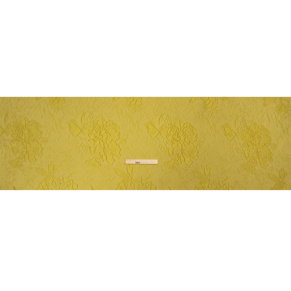 Luminous Citron Crinkled Luxury Brocade