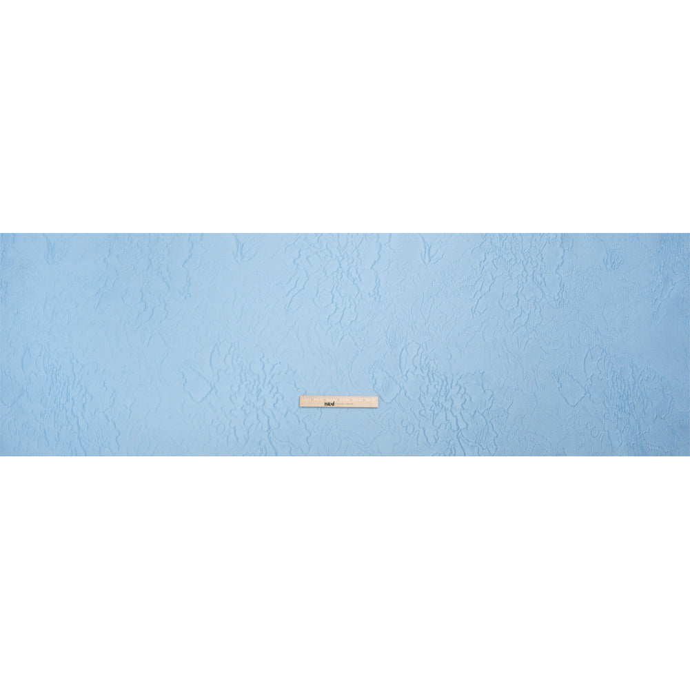 Luminous Baby Blue Crinkled Luxury Brocade