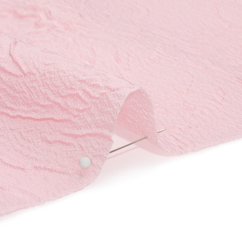 Luminous Baby Pink Crinkled Luxury Brocade