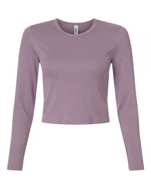 American Apparel Women's Baby Rib Long Sleeve Cropped Tee