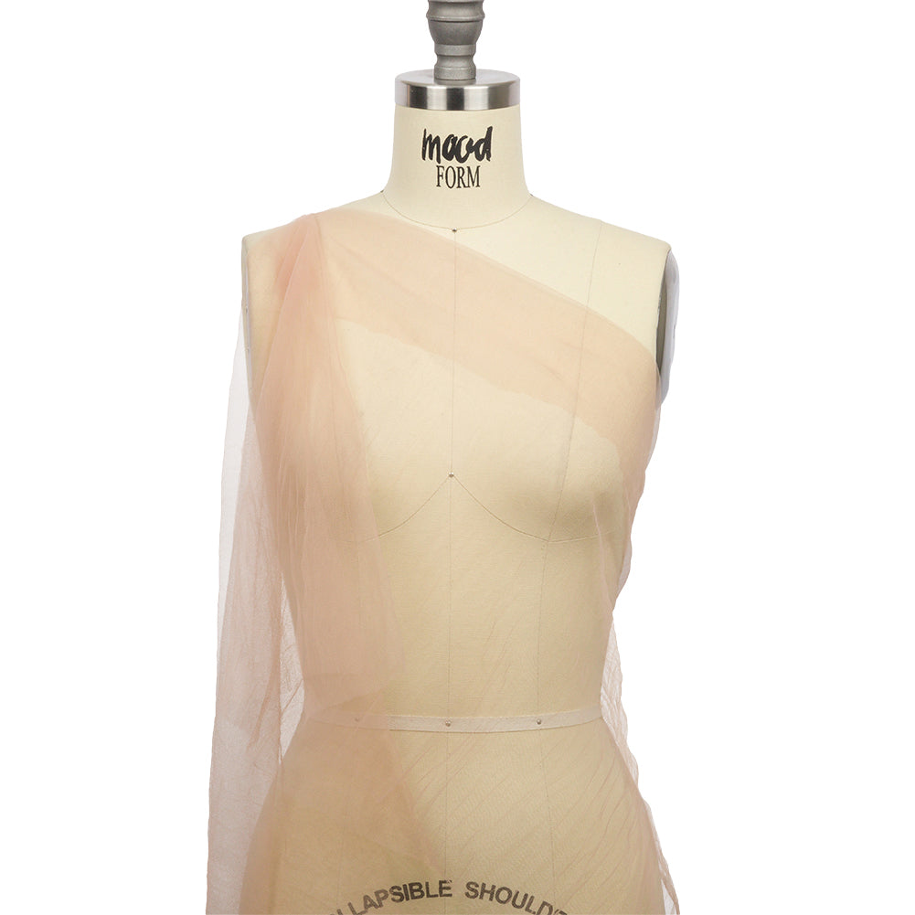 Crinkled Soft Polyester Tulle - Nude - Poplar Collection