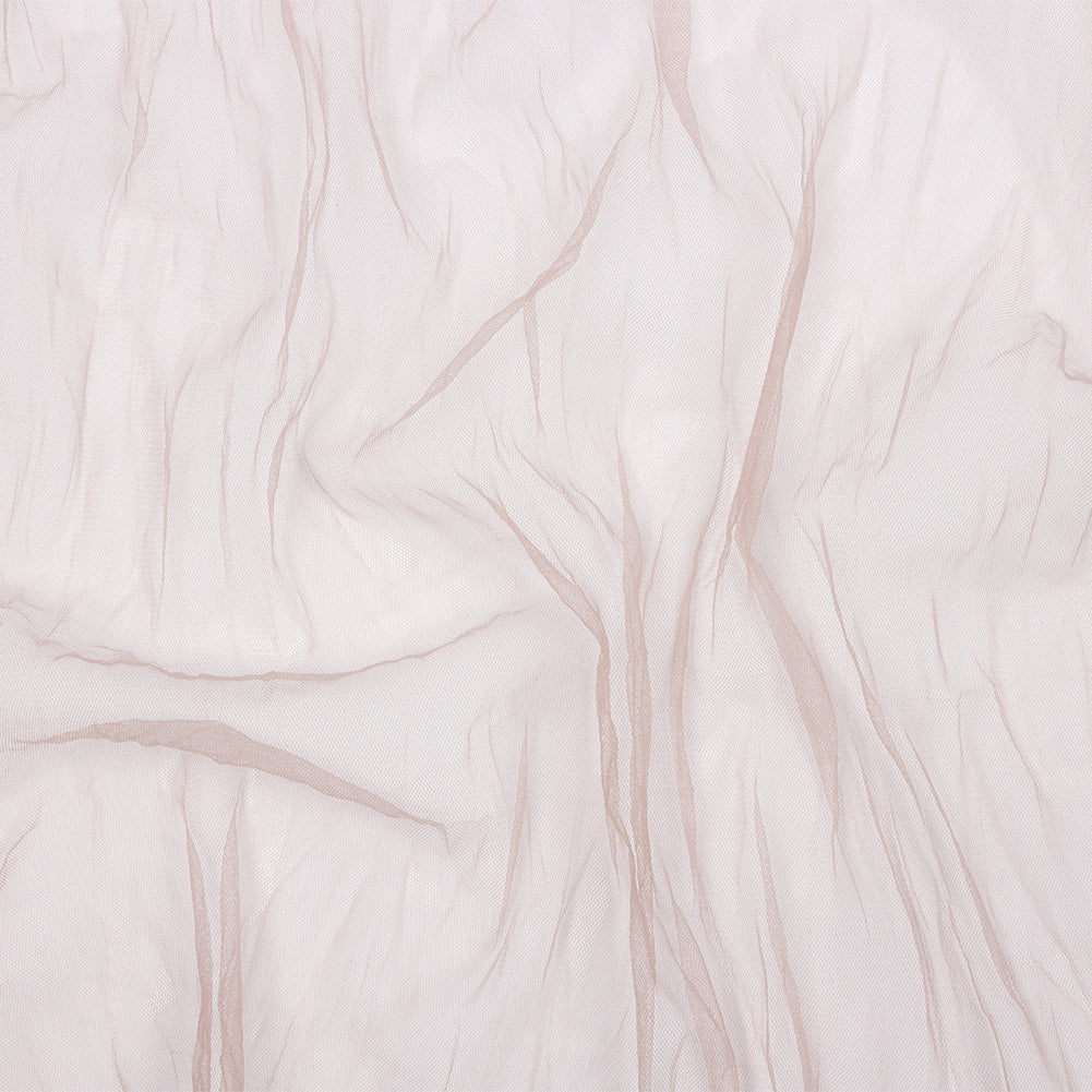 Crinkled Soft Polyester Tulle - Taupe - Poplar Collection