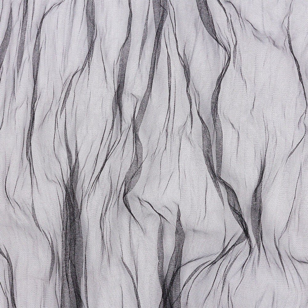 Crinkled Soft Polyester Tulle - Black - Poplar Collection