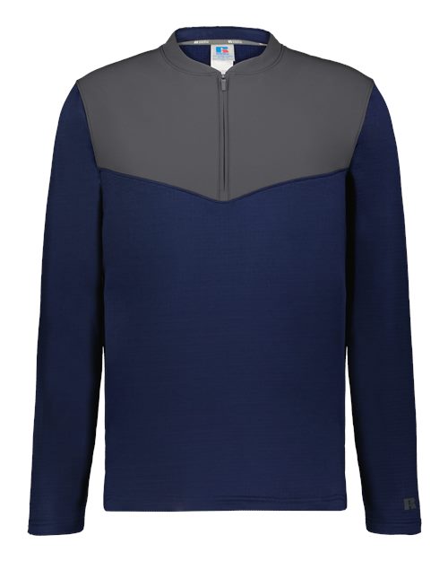 Russell Athletic Unisex Sideline Grid Fleece Quarter-Zip Pullover