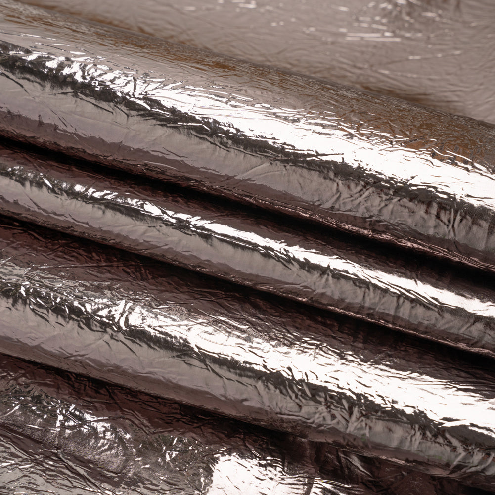 Ingot Pewter Crinkled Fabric-Backed Mirror Vinyl
