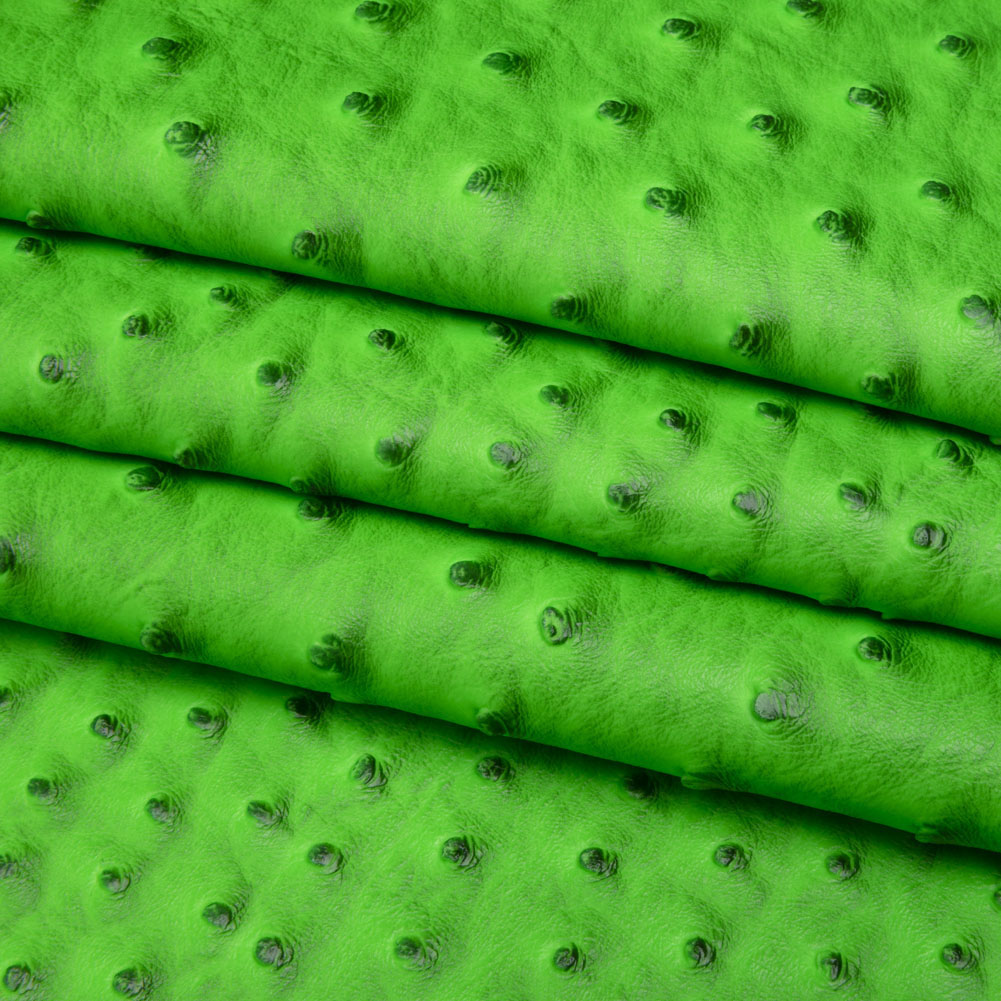Kidepo Neon Green Faux Ostrich Leather Vinyl